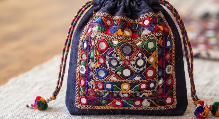 Hand-Embroidered Pouch — alternate view